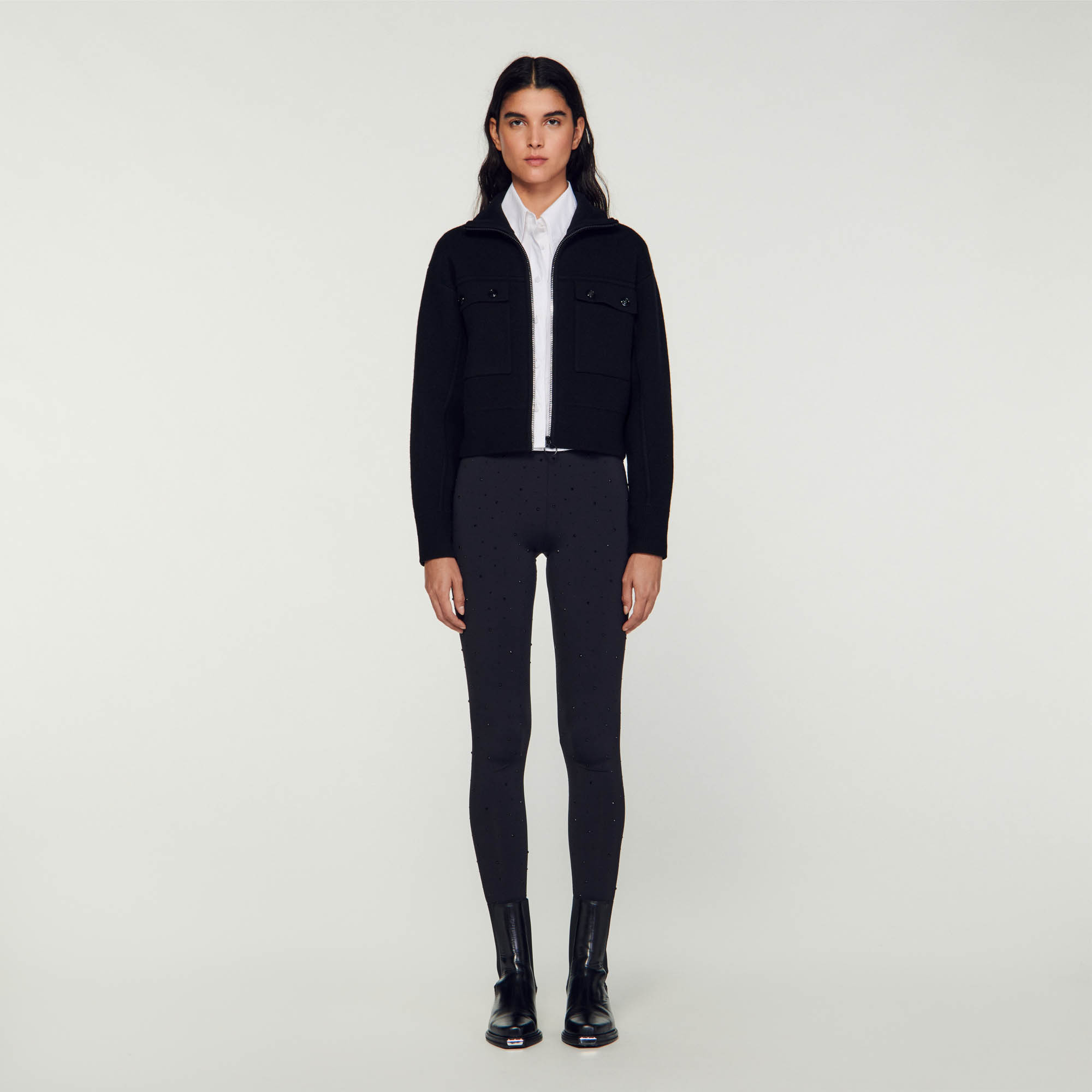 Zip-up coatigan