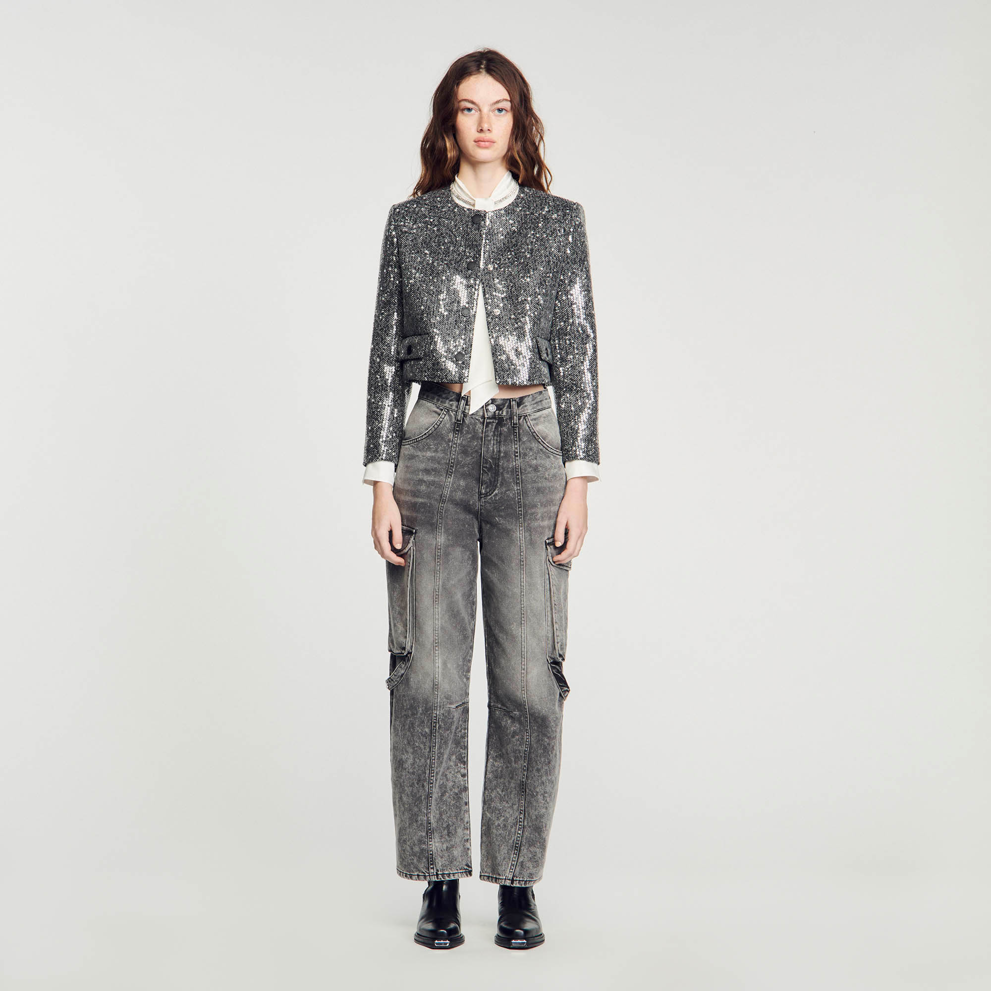 Faded cargo jeans
