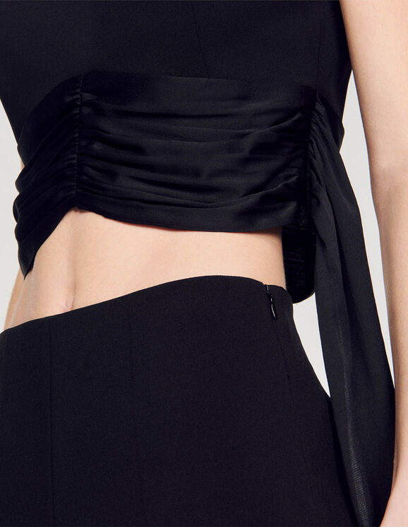Crop top with asymmetric panels