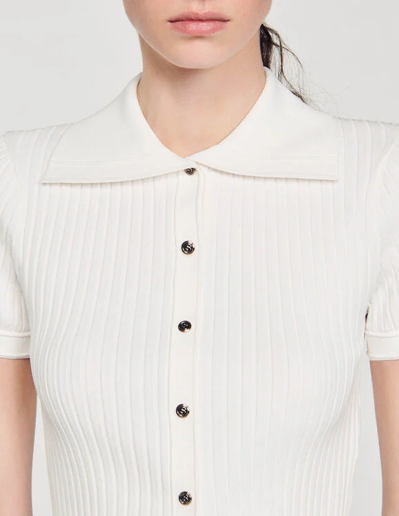 Sailor-neck knit jumper