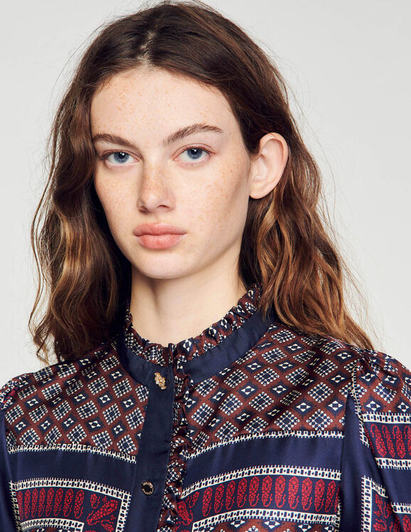 Patterned silk shirt