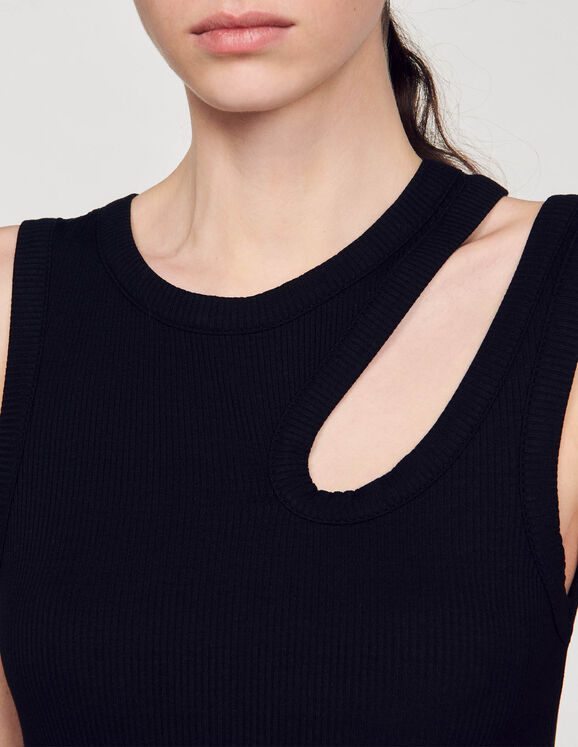Dual-material maxi dress