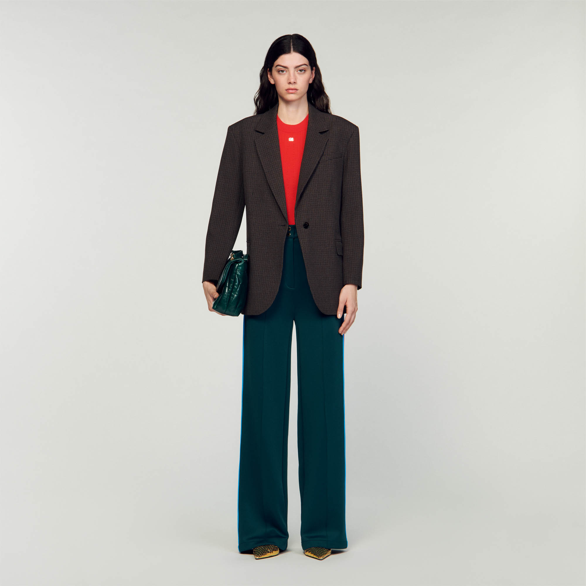 Suit jacket with small checks