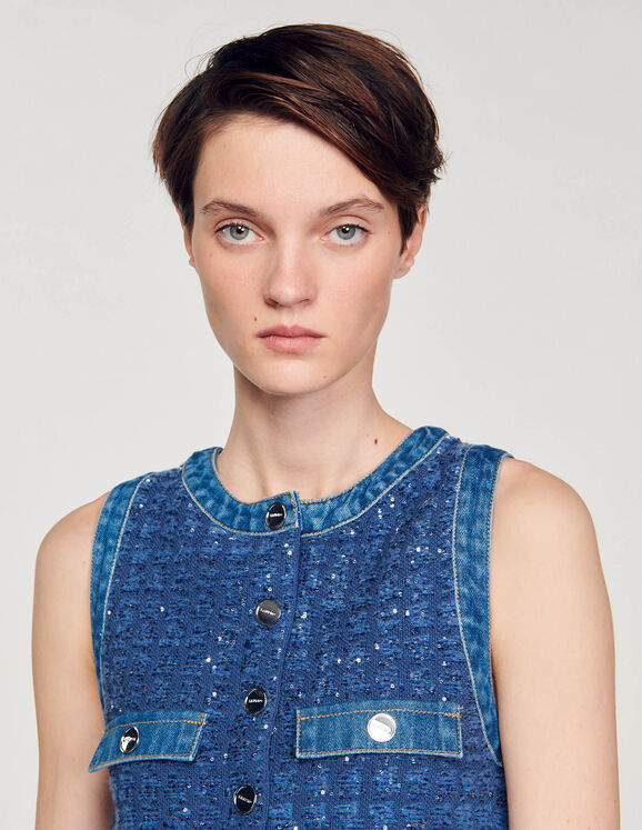 Short tweed trapeze dress
