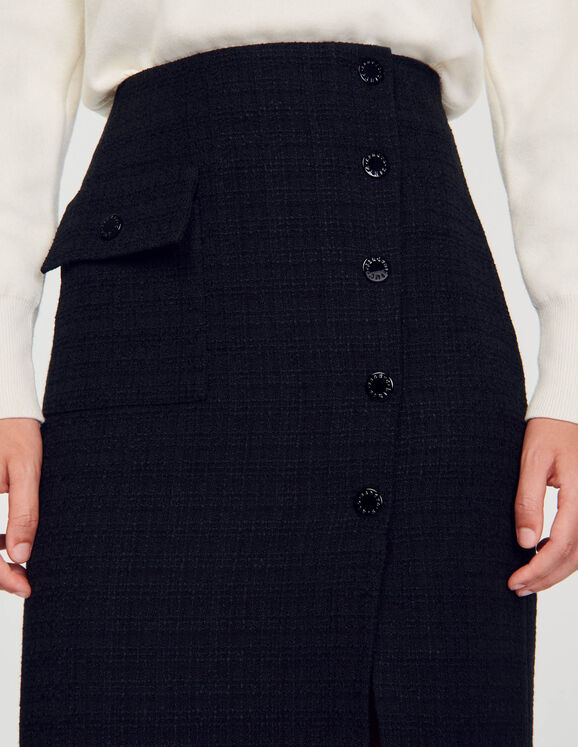 Tweed midi skirt