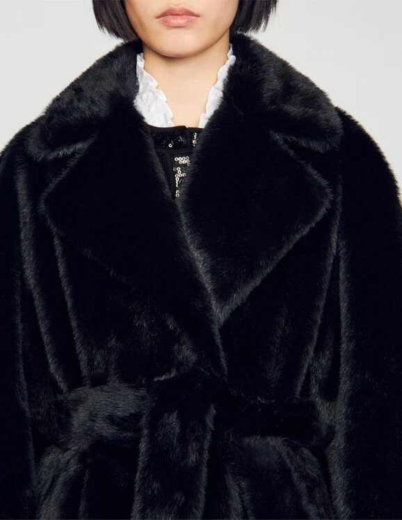 Long faux fur coat