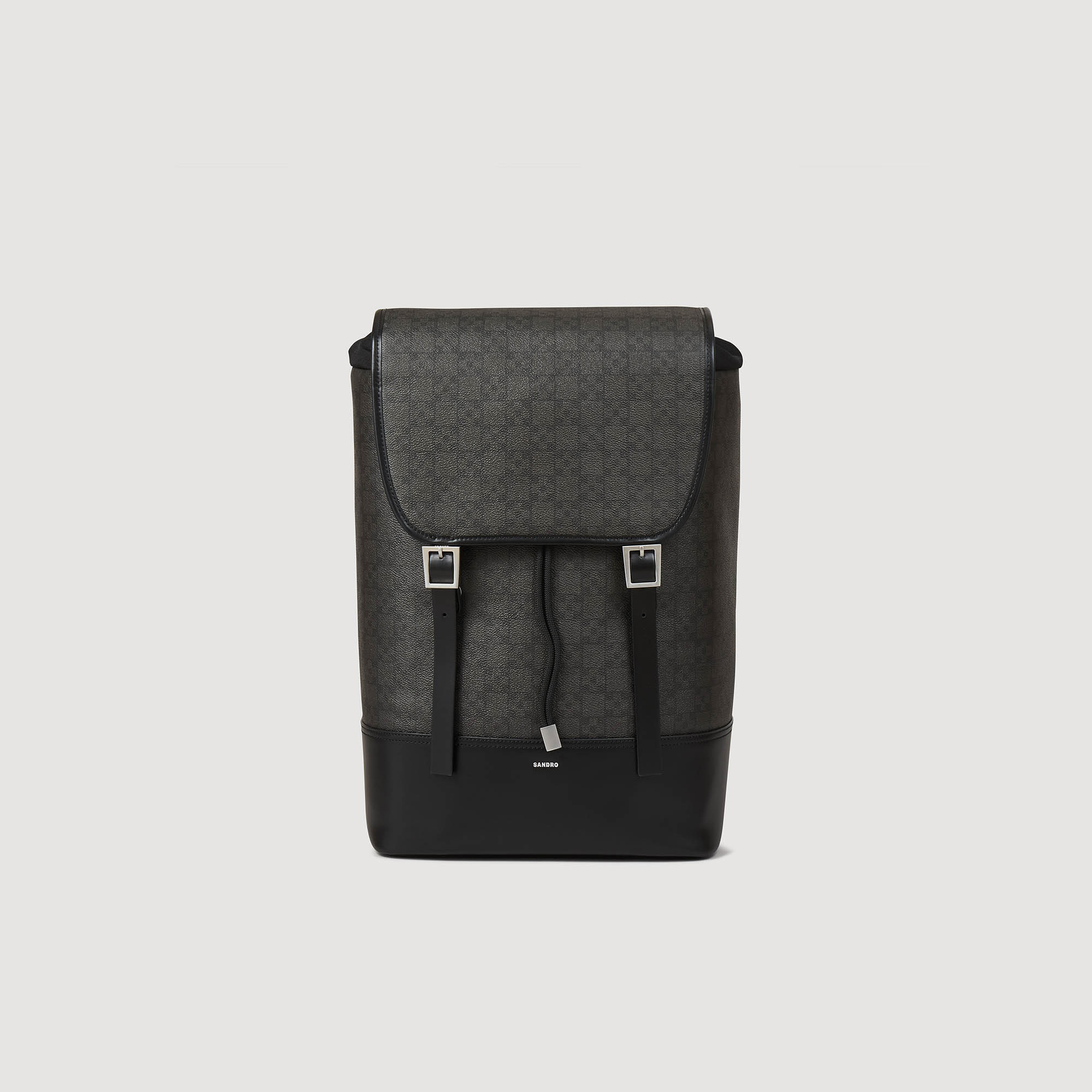 Square Cross coated canvas backpack