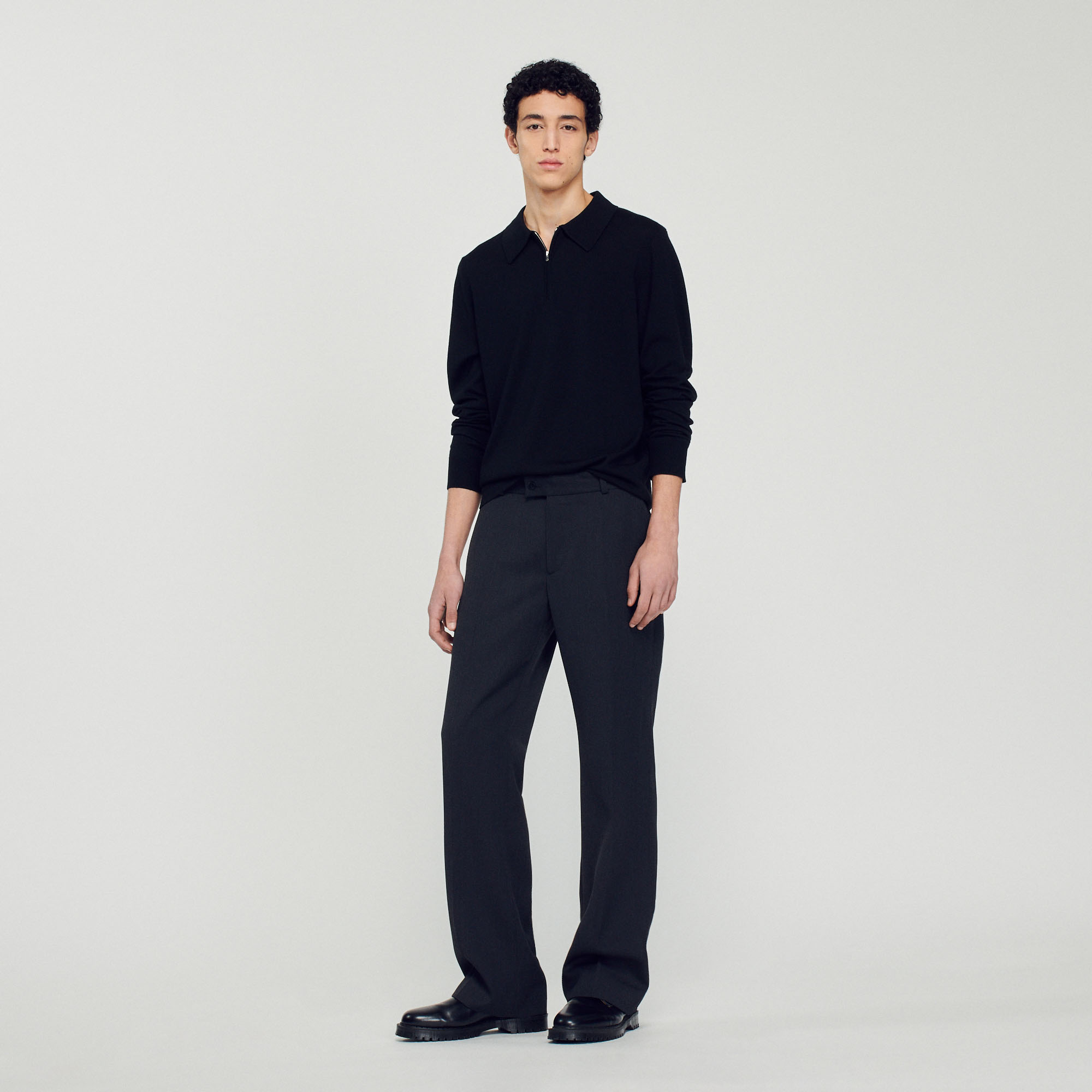 Knitted polo sweater