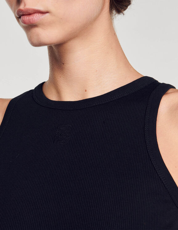 Embroidered vest top