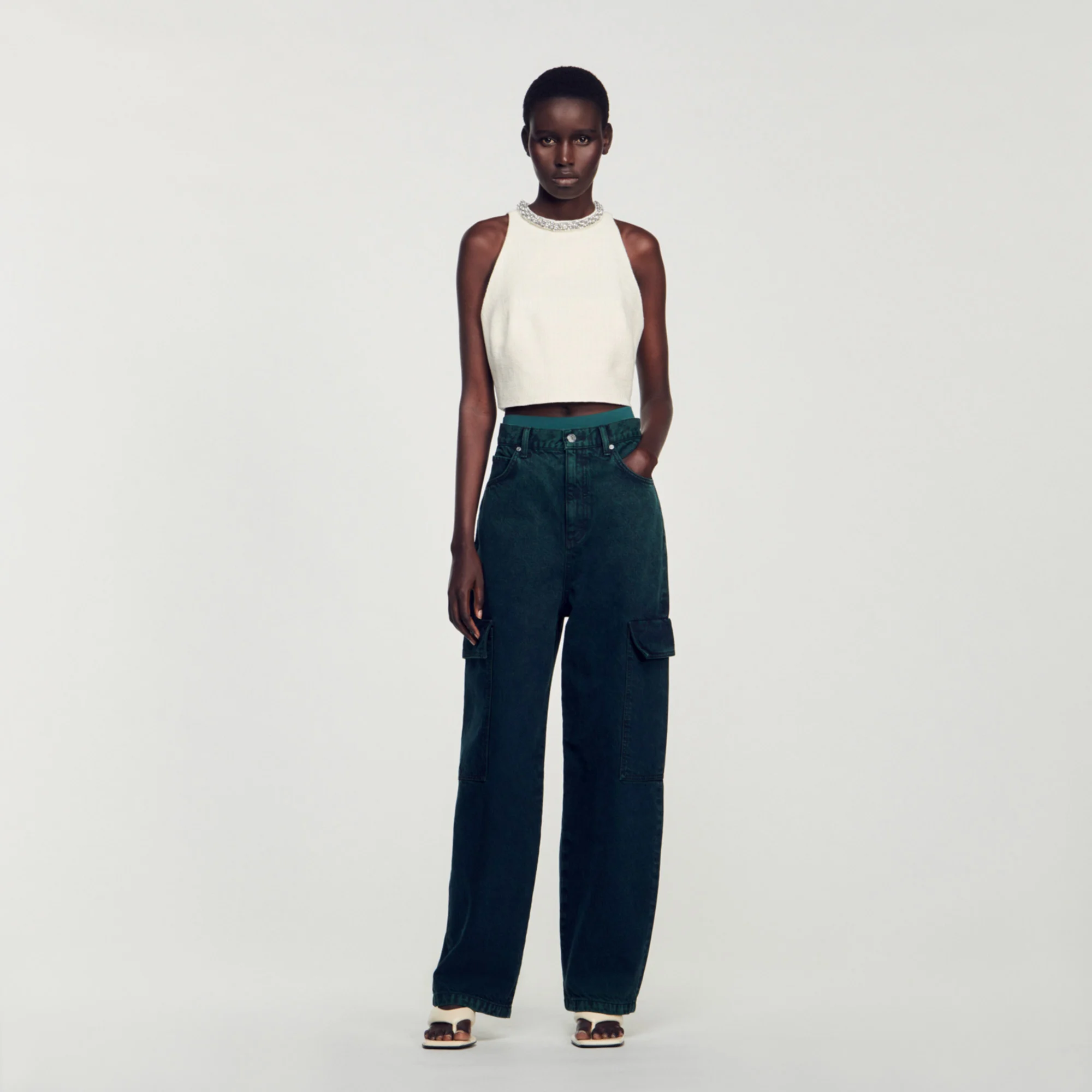Tweed cropped top