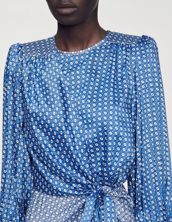 Long tie-print dress