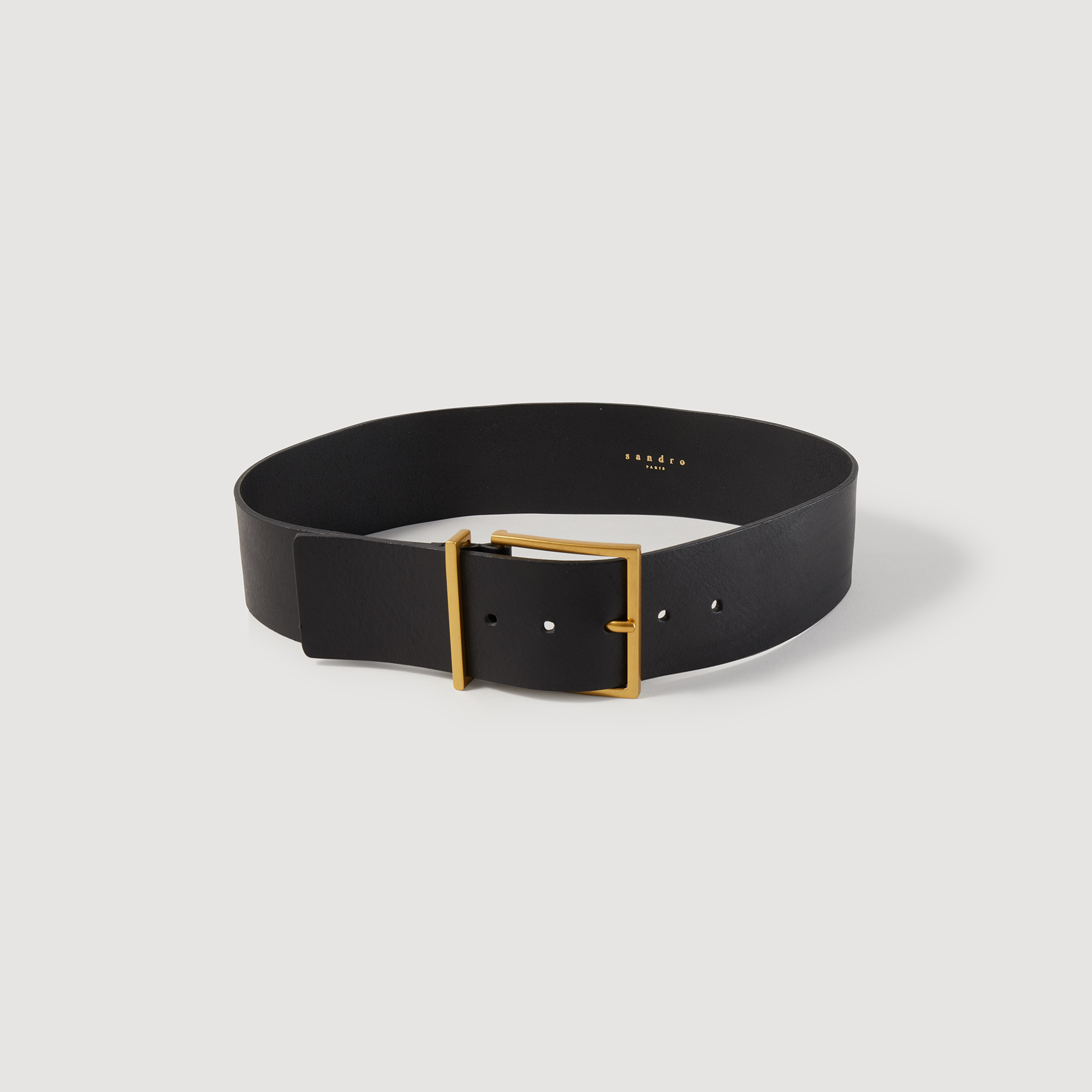 Wide leather belt
