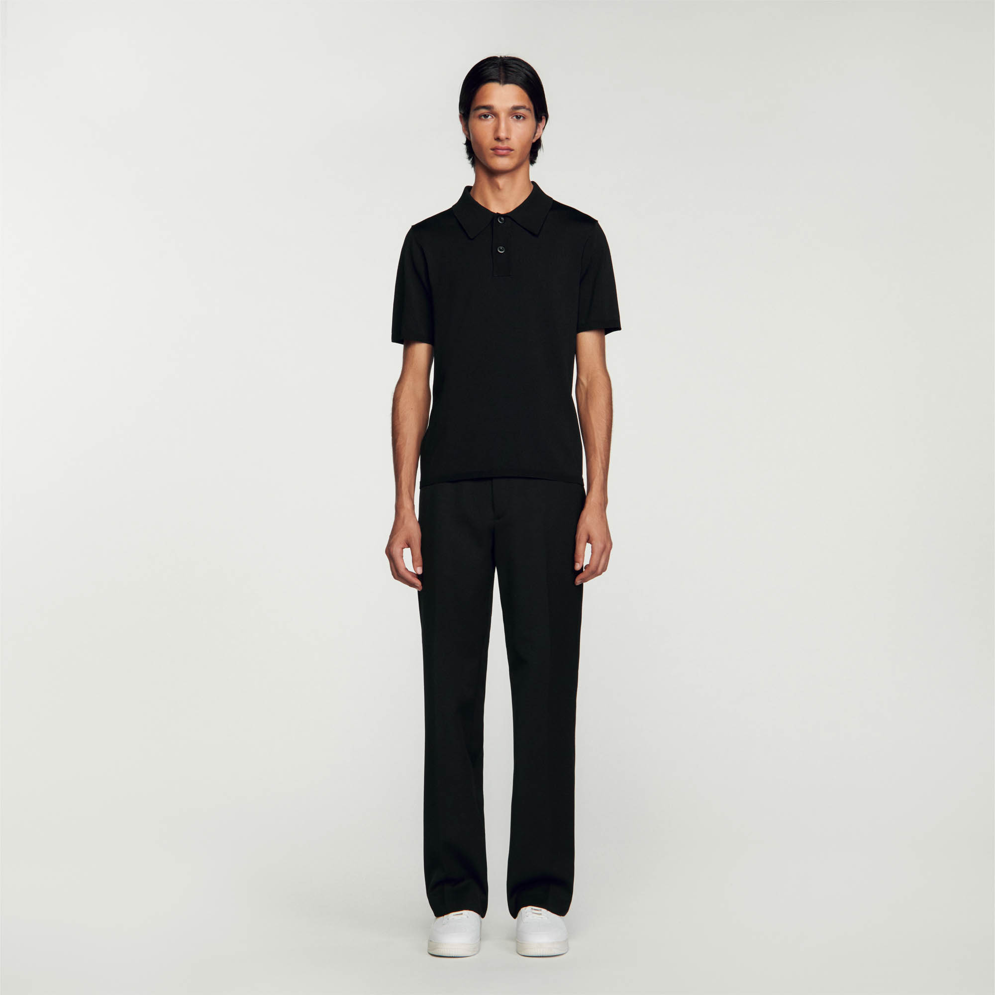 Short-sleeve knitted polo shirt