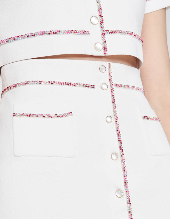 Rhinestone midi skirt