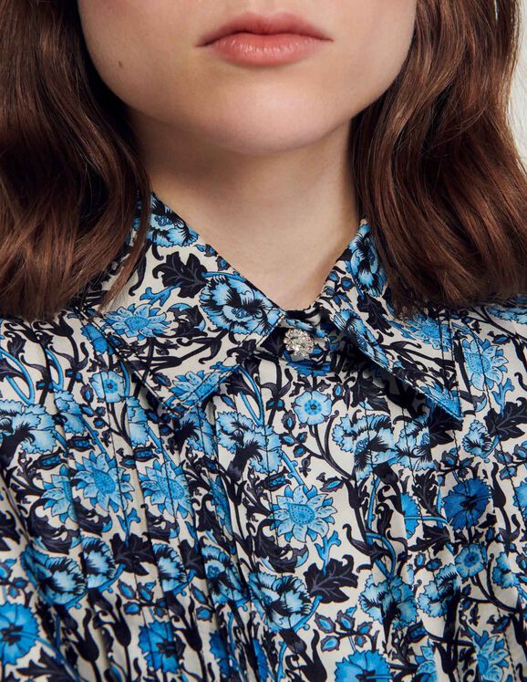 Cropped silk shirt