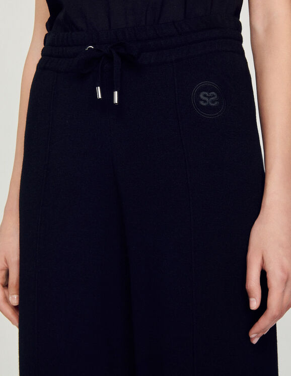 Knitted straight-leg pants