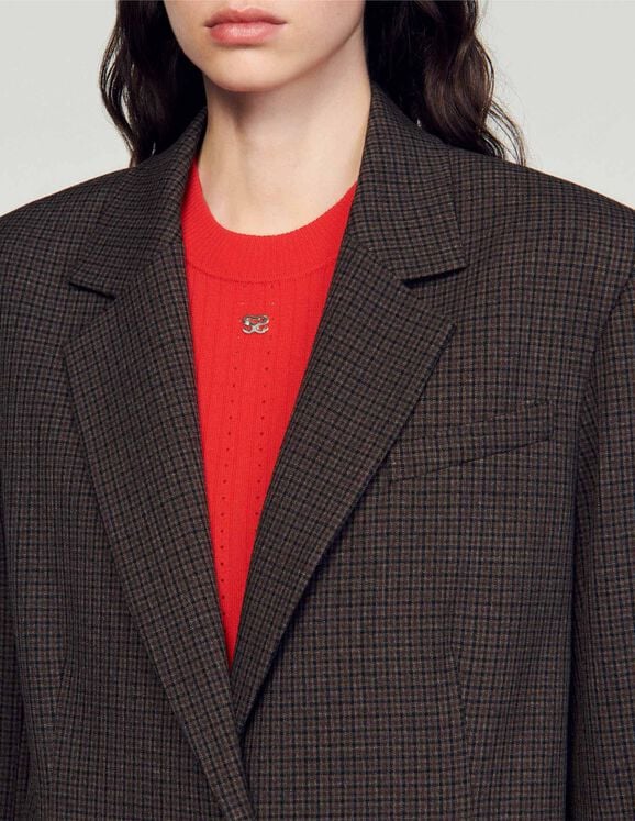Suit jacket with small checks