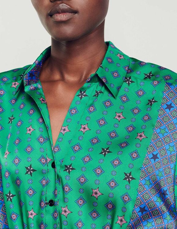 Printed shirt dress