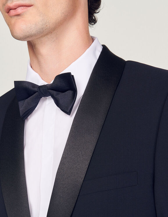 Tuxedo jacket with satin