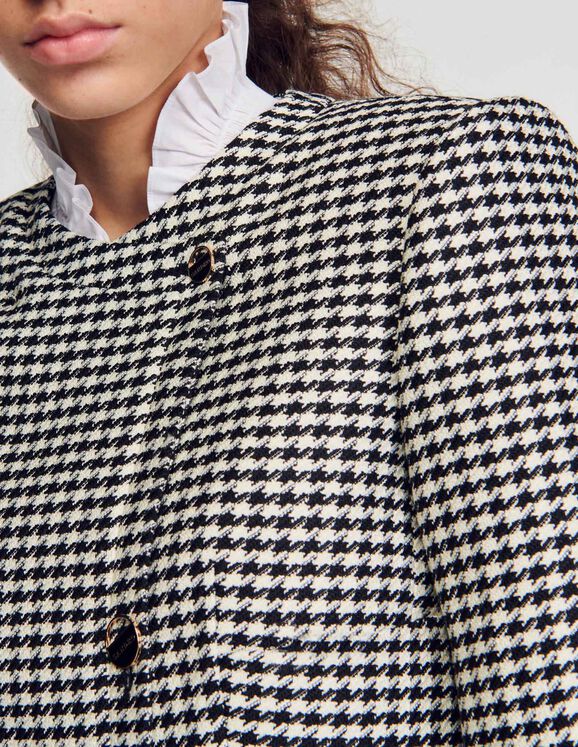 Cropped houndstooth jacket