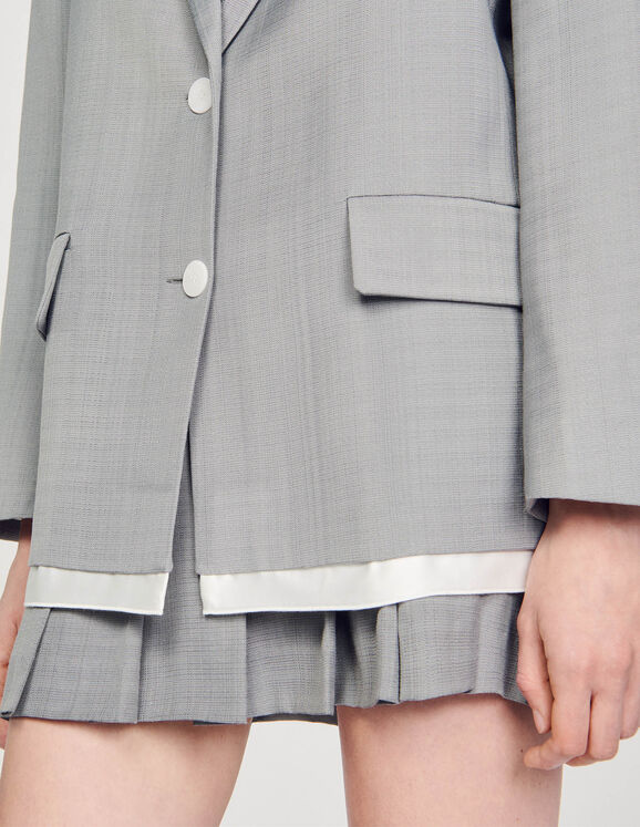 Satin-effect suit jacket