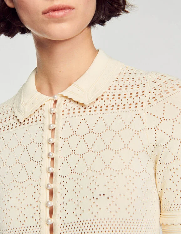 Short two-tone knit dress