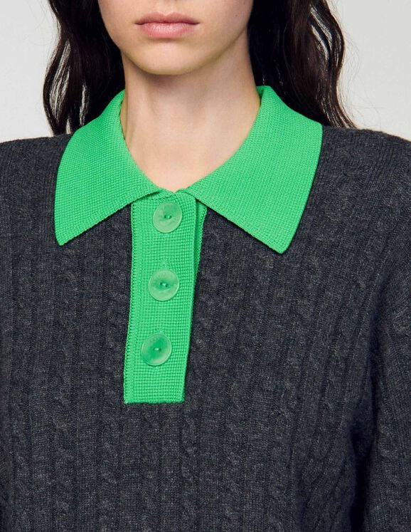 Cropped cable-knit sweater