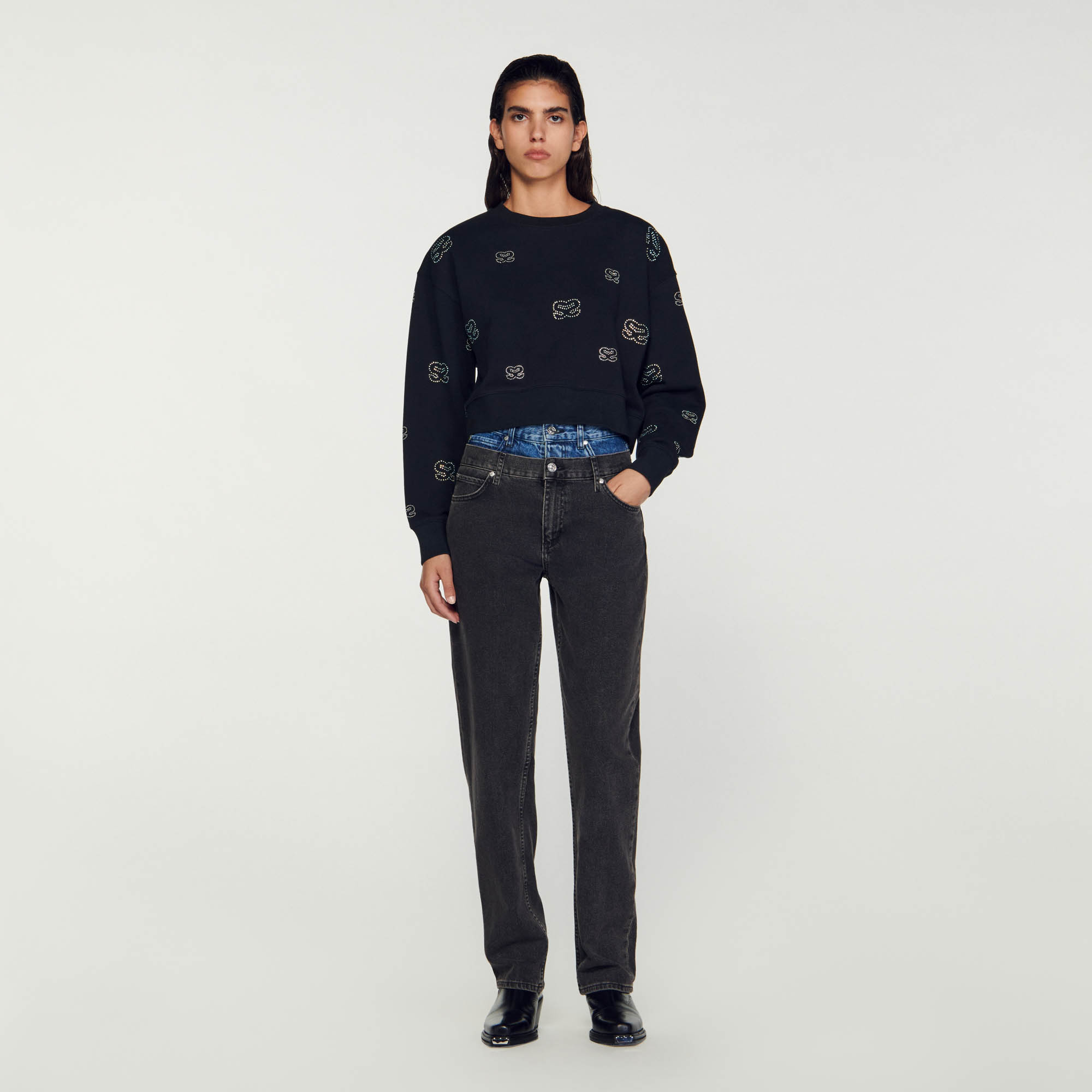 Cropped double S sweatshirt