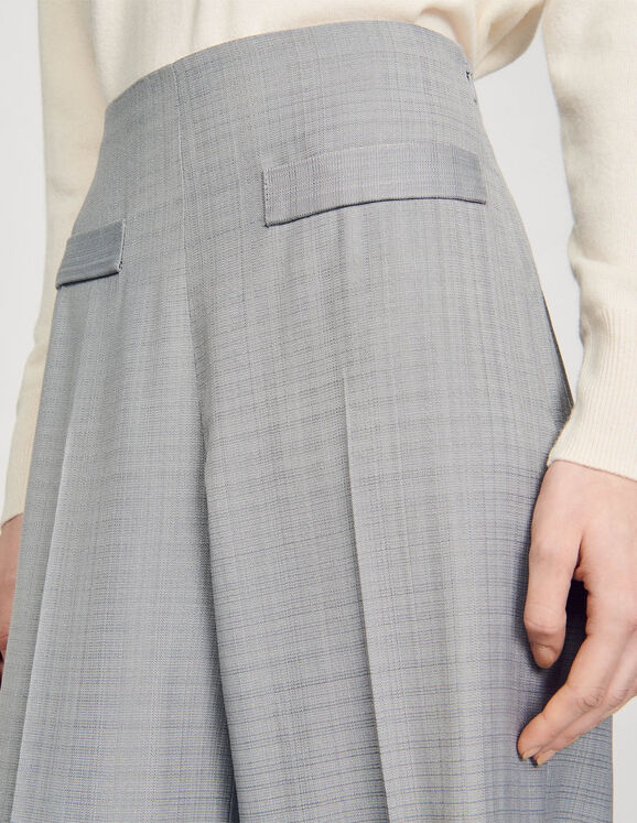 High-waisted flared trousers
