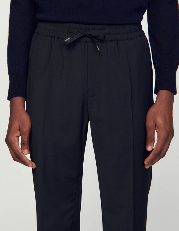 Elasticated straight-leg pants