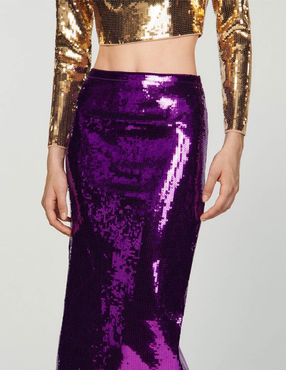 Sequin midi skirt