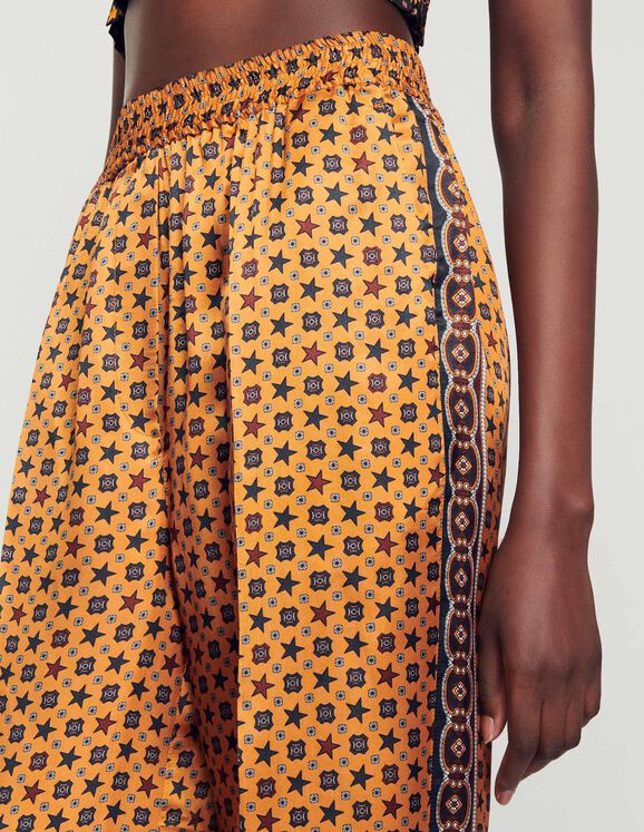 Printed satin pants