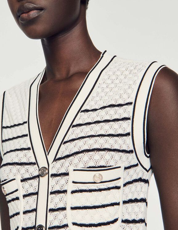 Striped knit midi dress