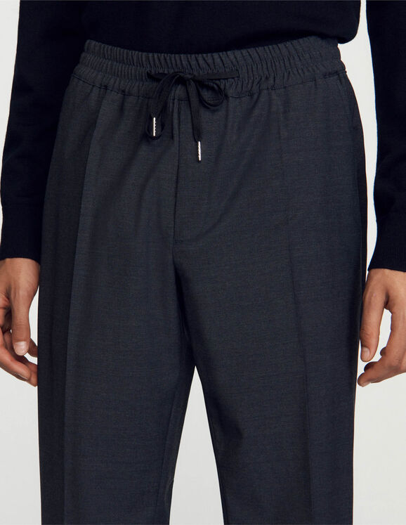 Elasticated straight-leg pants