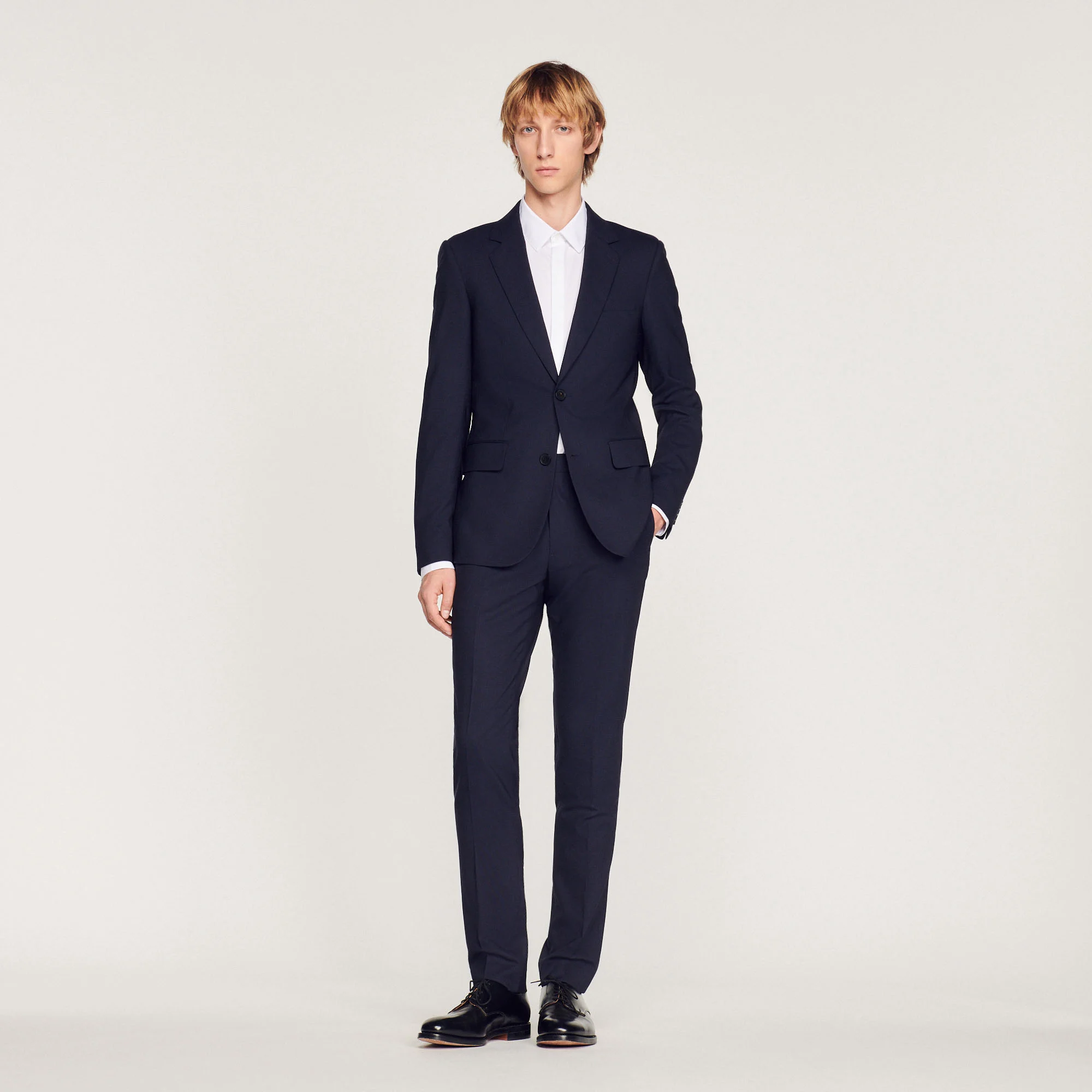 Stretch wool suit jacket