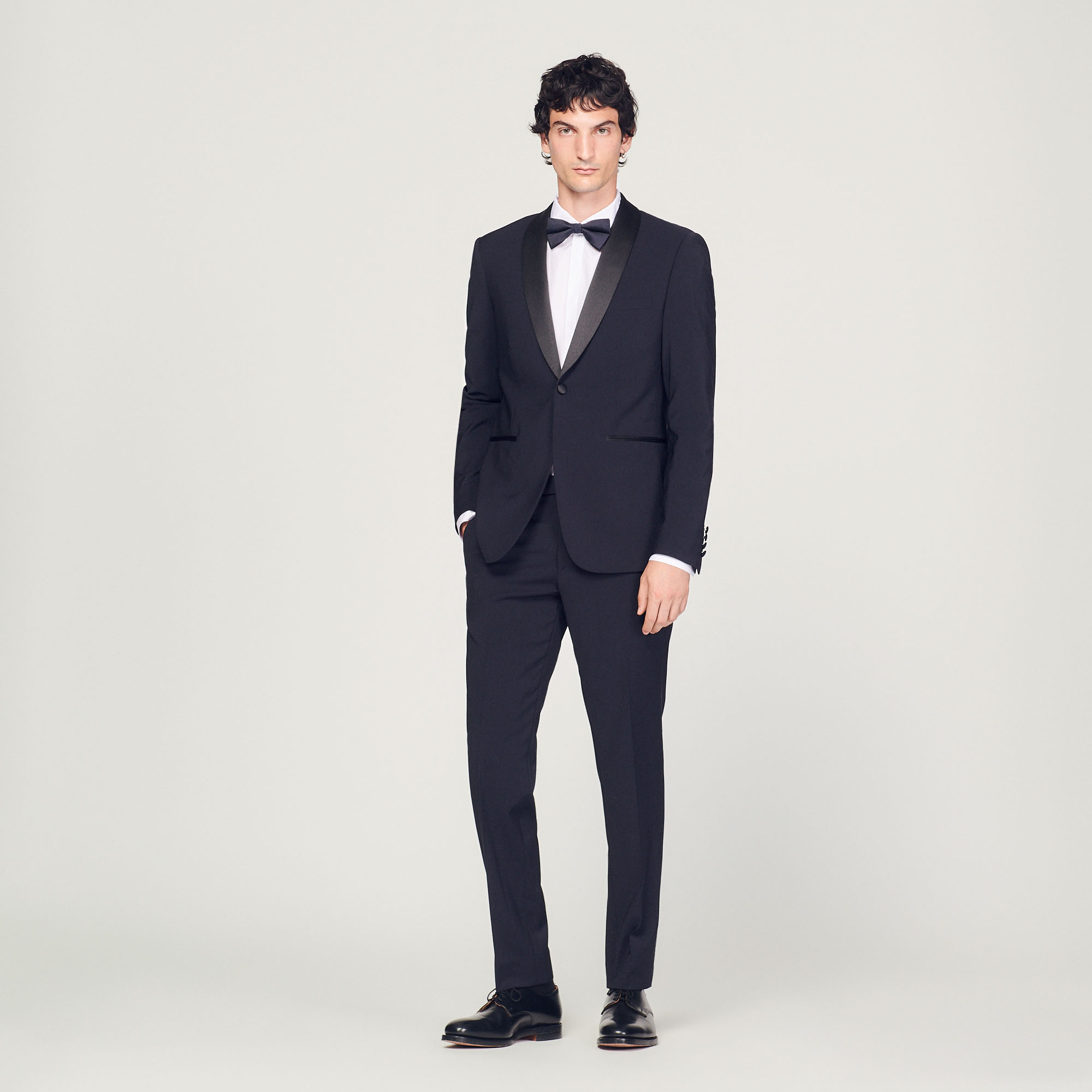 Tuxedo jacket with satin