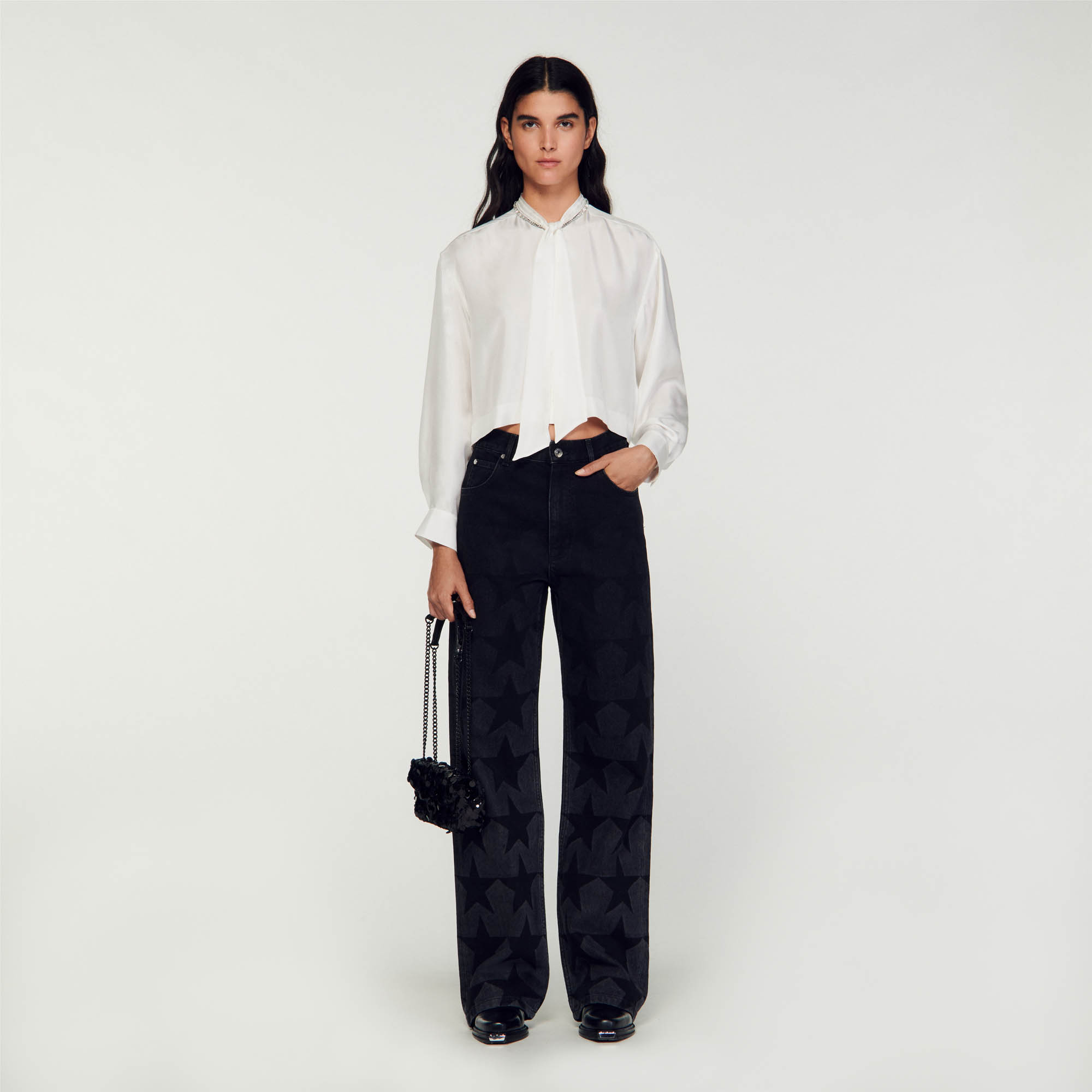 Short silk shirt