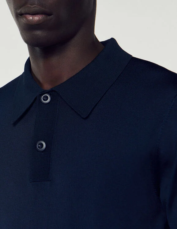 Short-sleeve knitted polo shirt