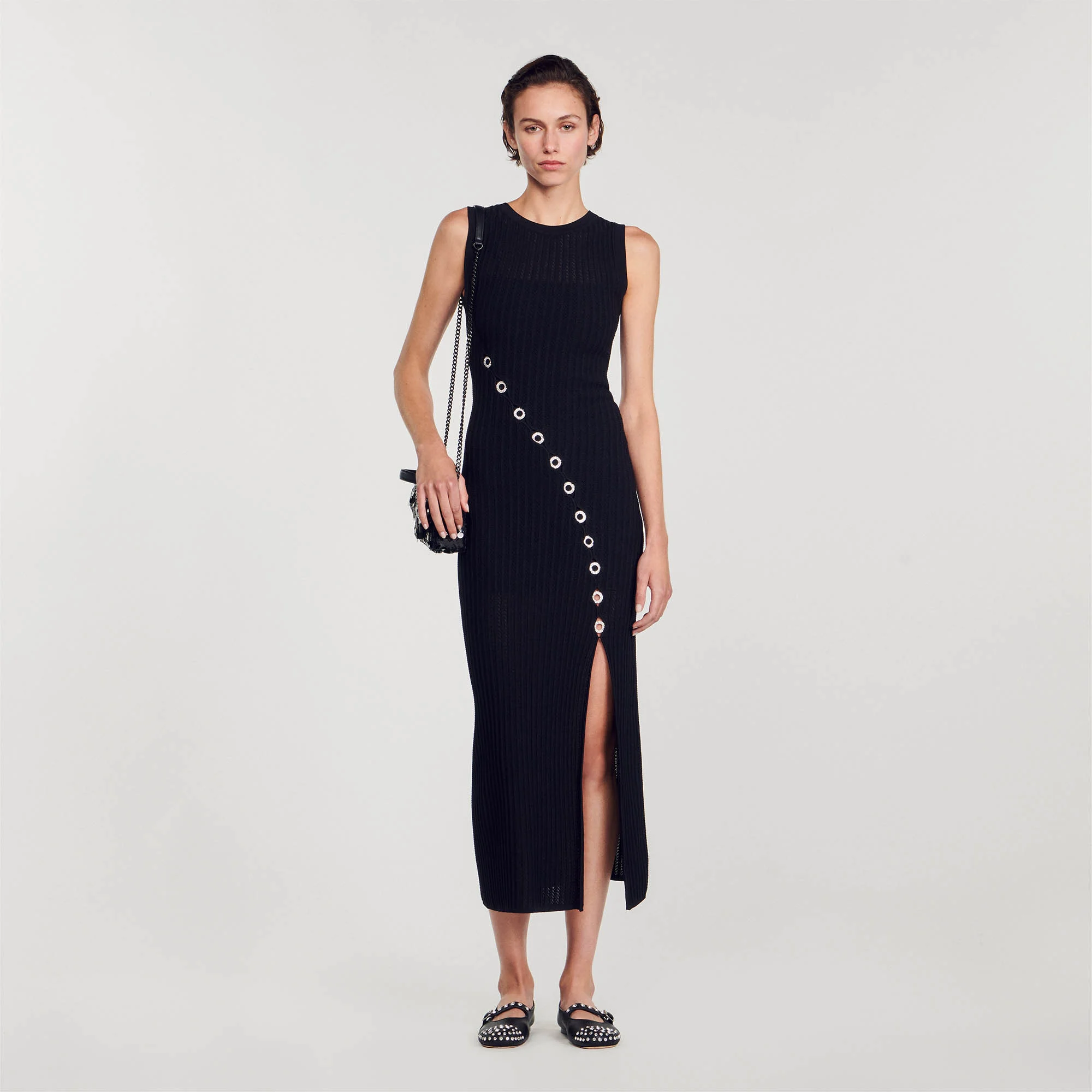 Maxi dress with rhinestone jewellery