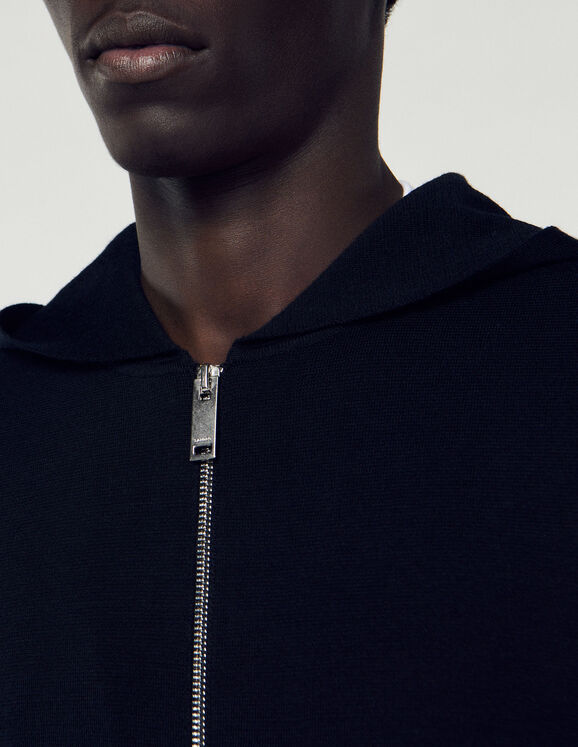 Zipped cardigan with hood