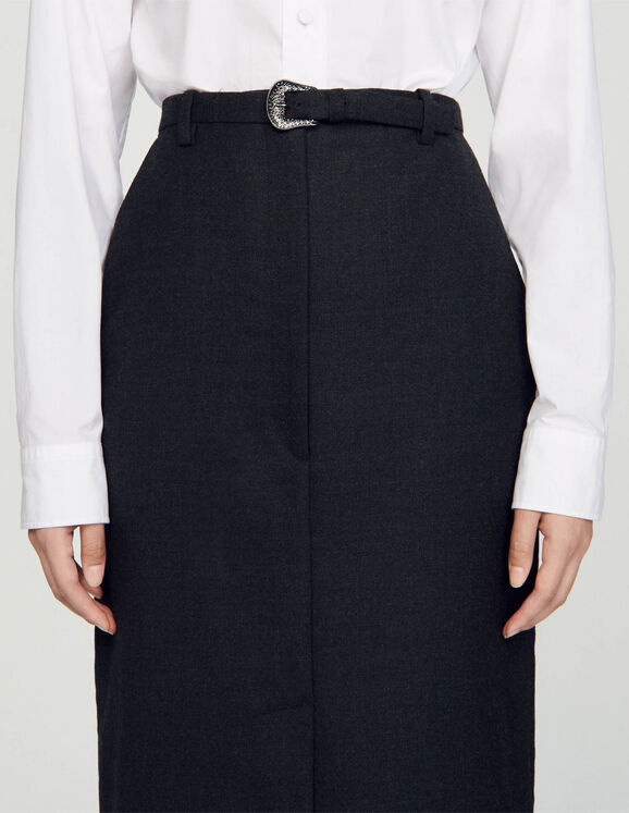 Western buckled pencil skirt