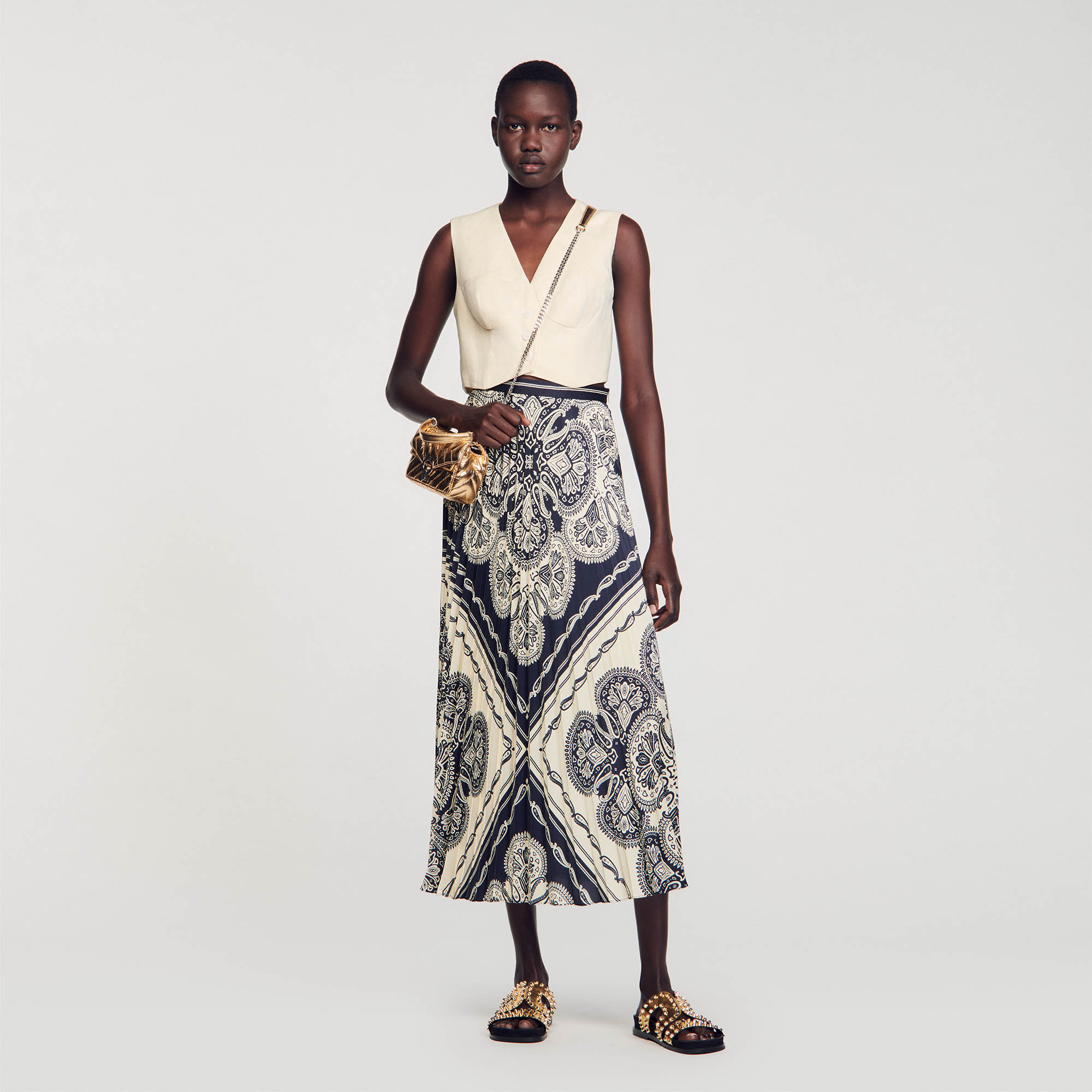 Floaty bandana-print maxi skirt