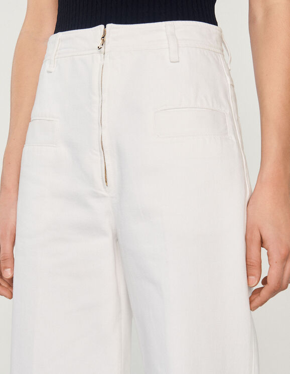 Wide-leg canvas pants