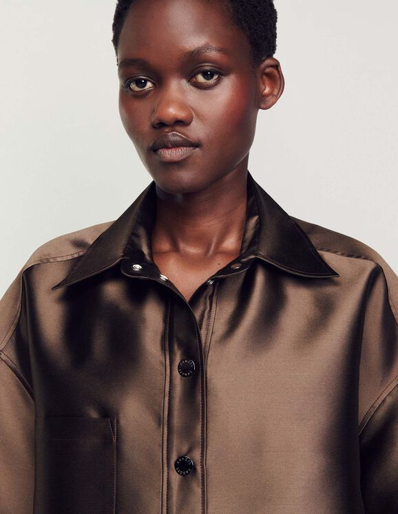 Oversize satin shirt