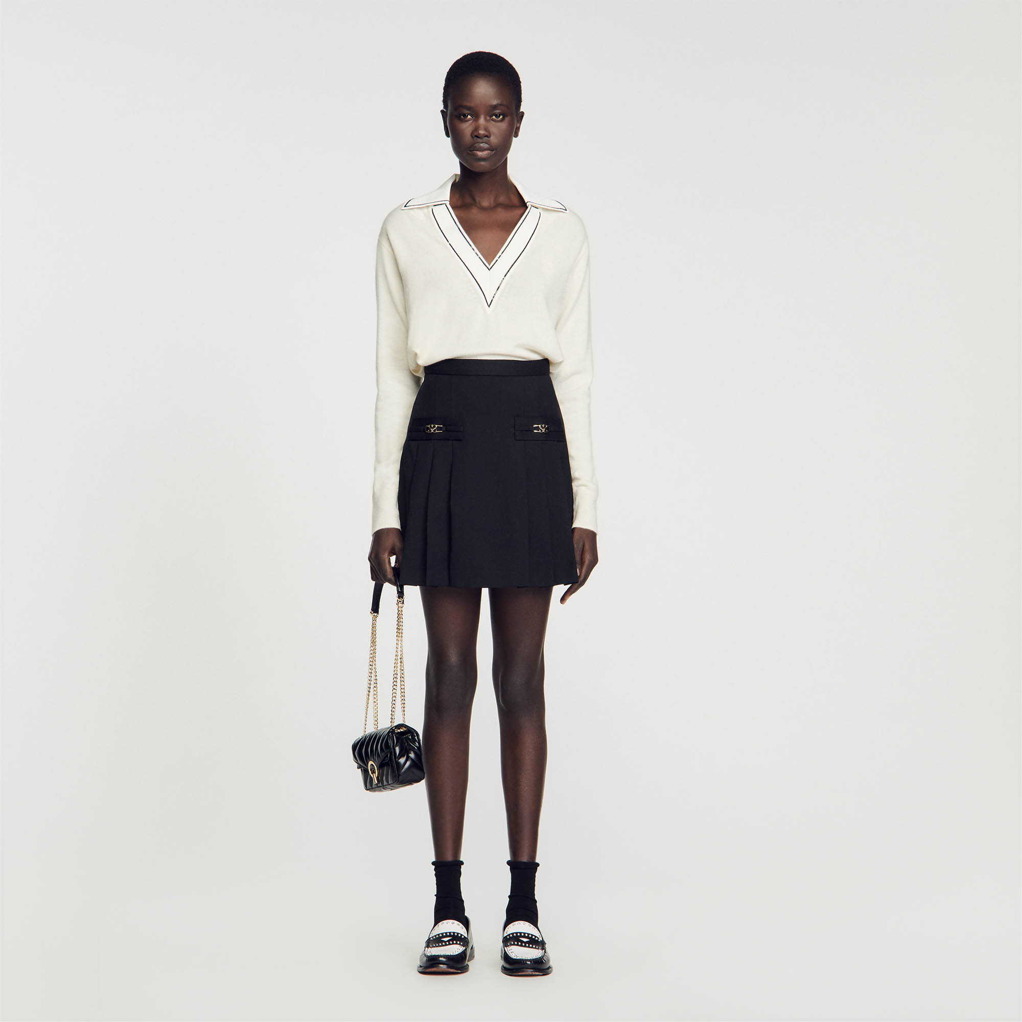 Jumper with polo shirt collar