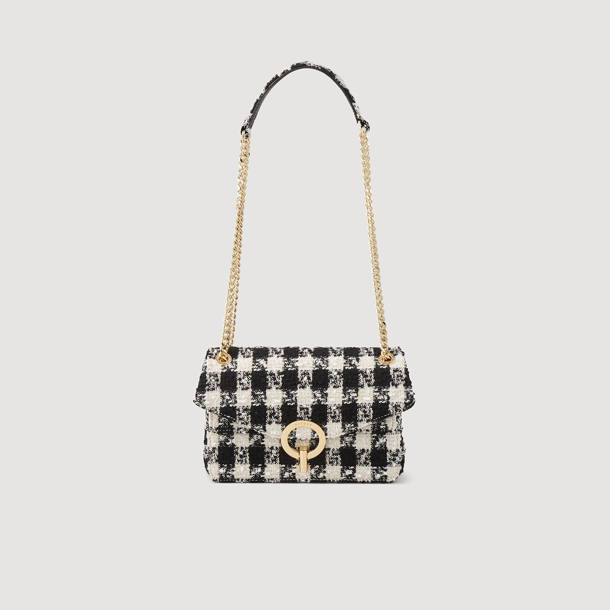 Yza bag in houndstooth tweed