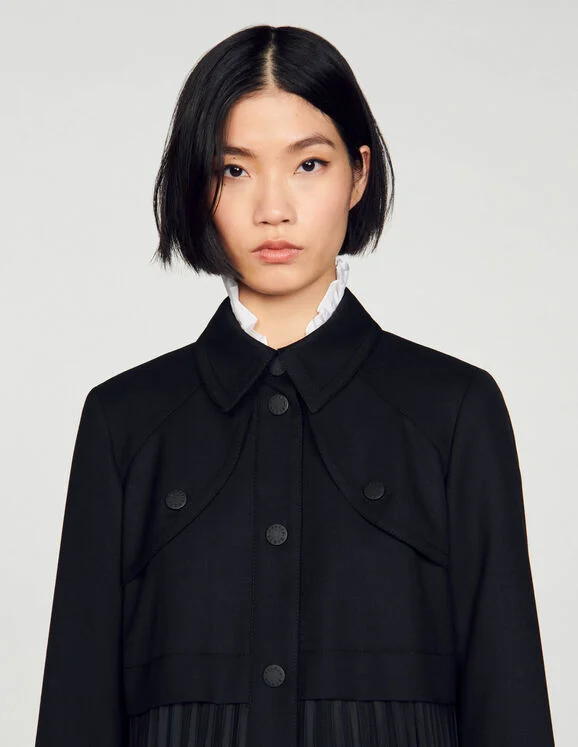 Pleated trench coat