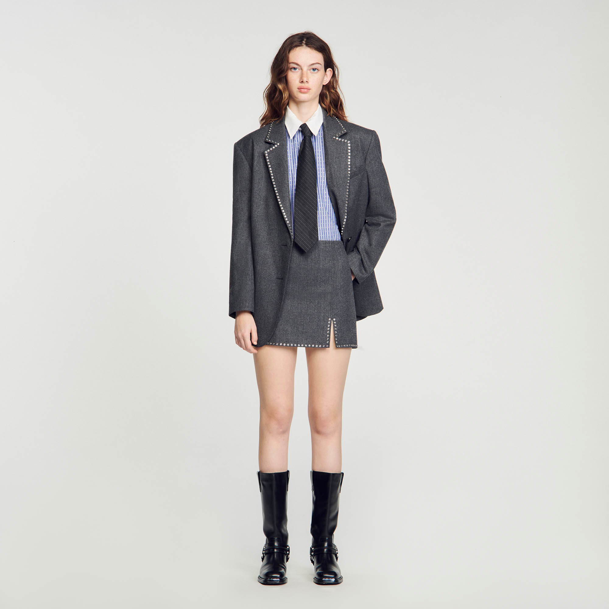 Slit mini skirt
