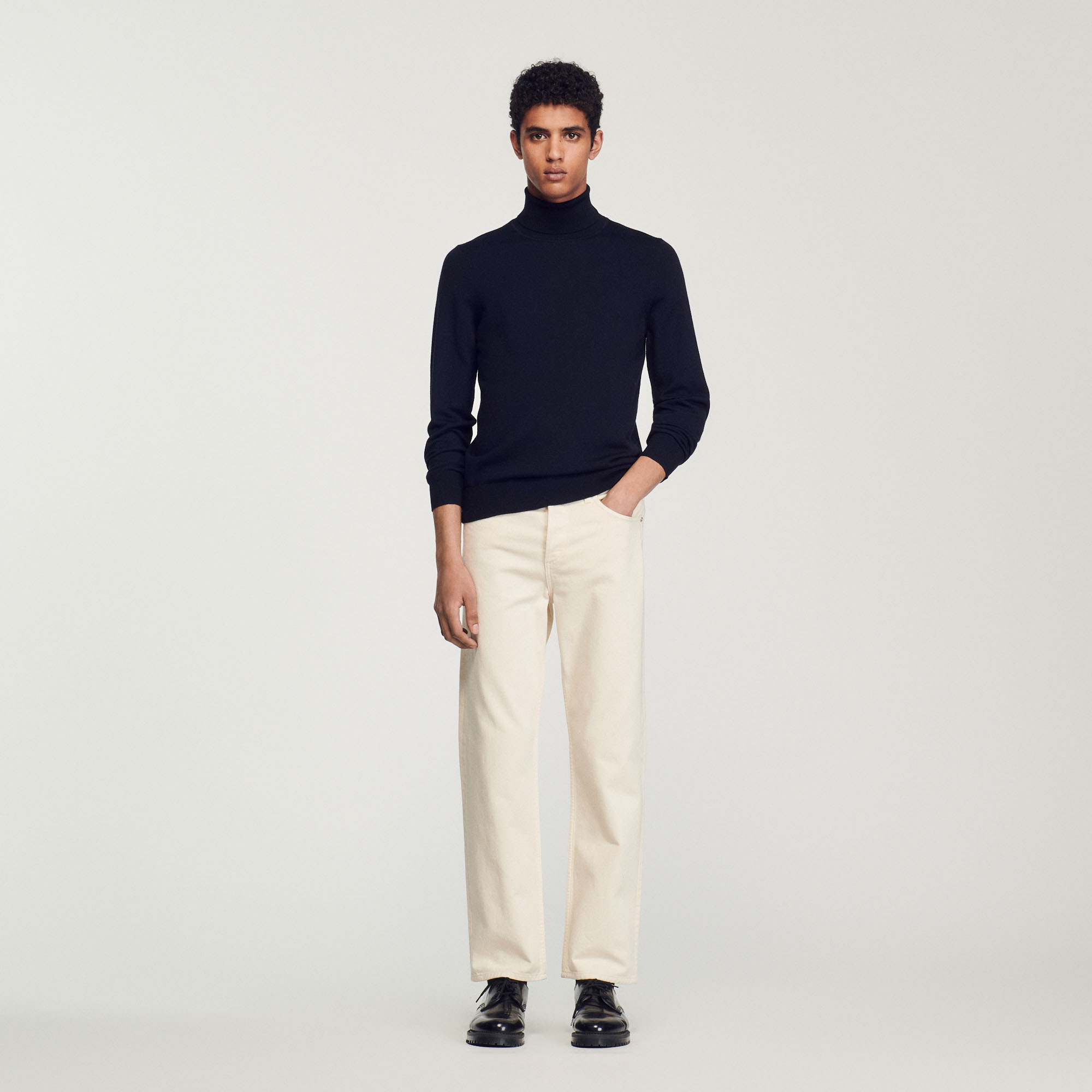 Roll neck wool sweater