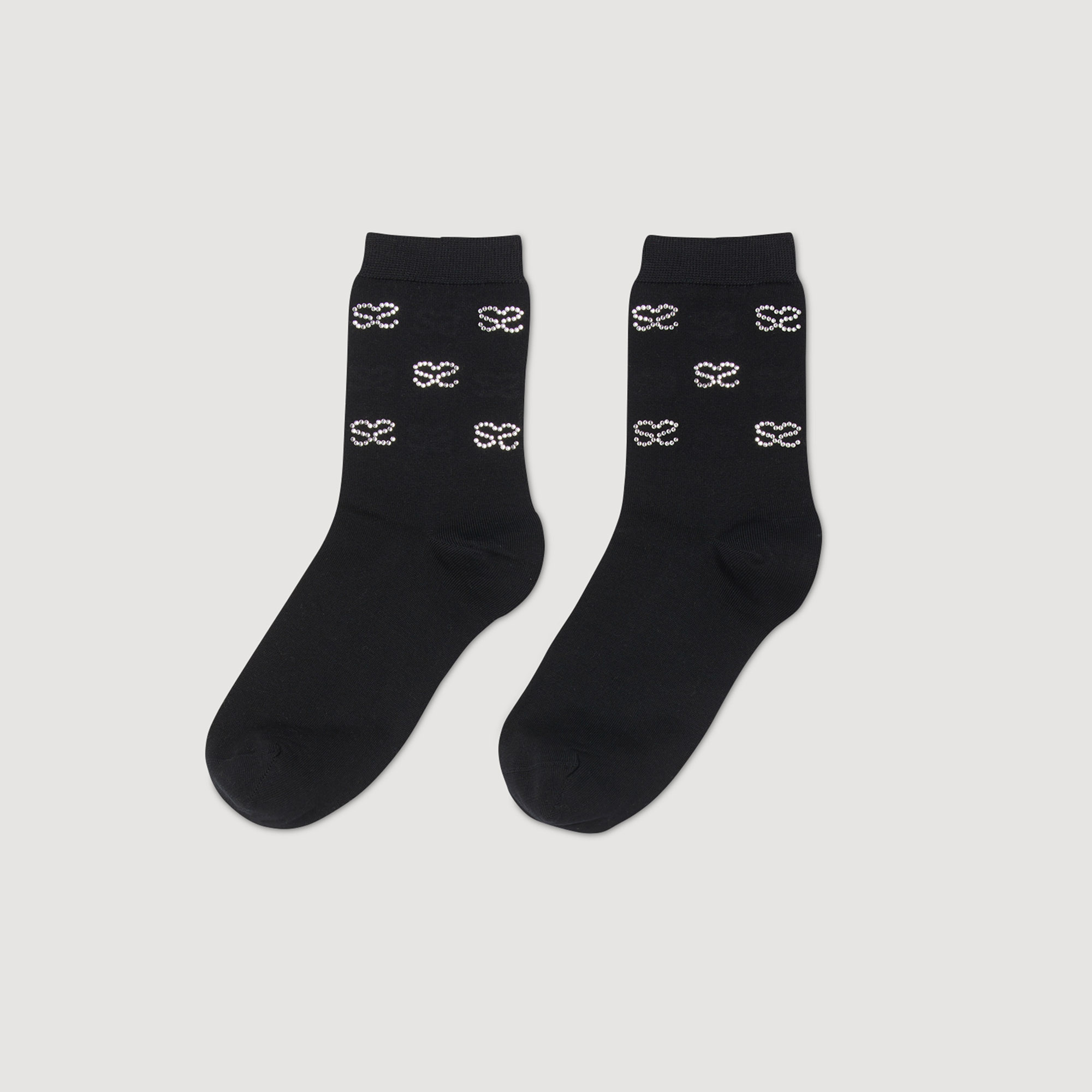 Double S rhinestone socks